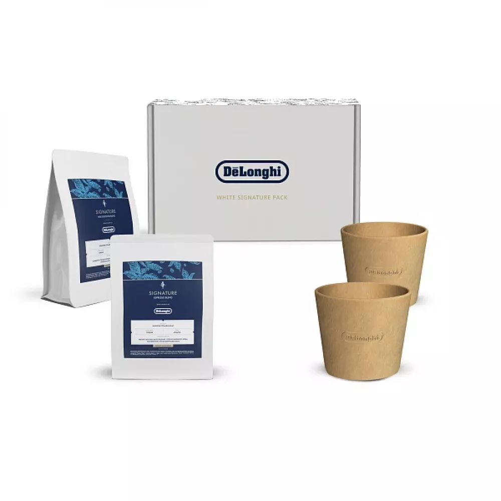 DeLonghi White набор с кружками DLSL086 WHITE SIGN PACK+CERAM CUPS DL RU